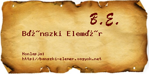 Bánszki Elemér névjegykártya