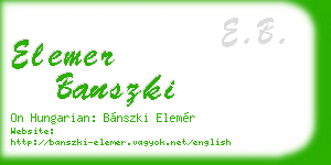 elemer banszki business card